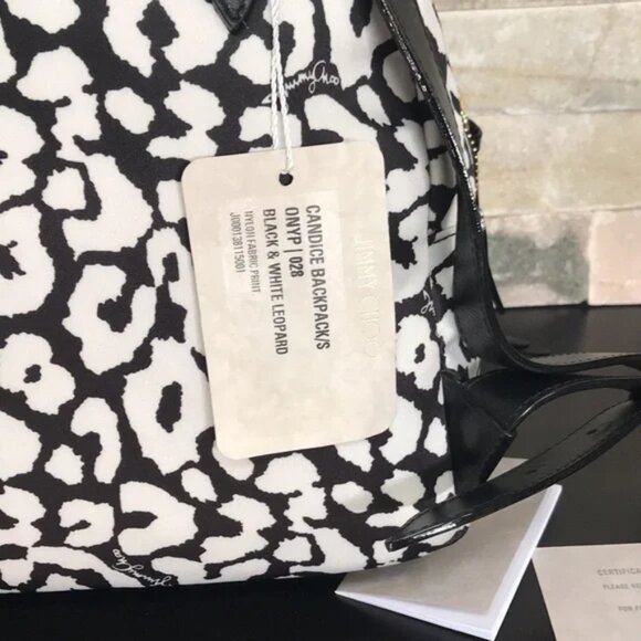 Jimmy Choo Candice Onyp Nylon Leopard Backpack - Picture 4 of 6